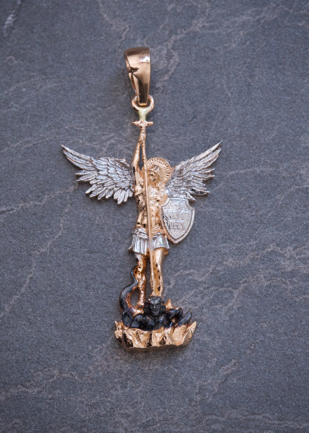 Dije Arcangel San Miguel 3.4gr / 4cm / 20.9mm — Oro Rosado