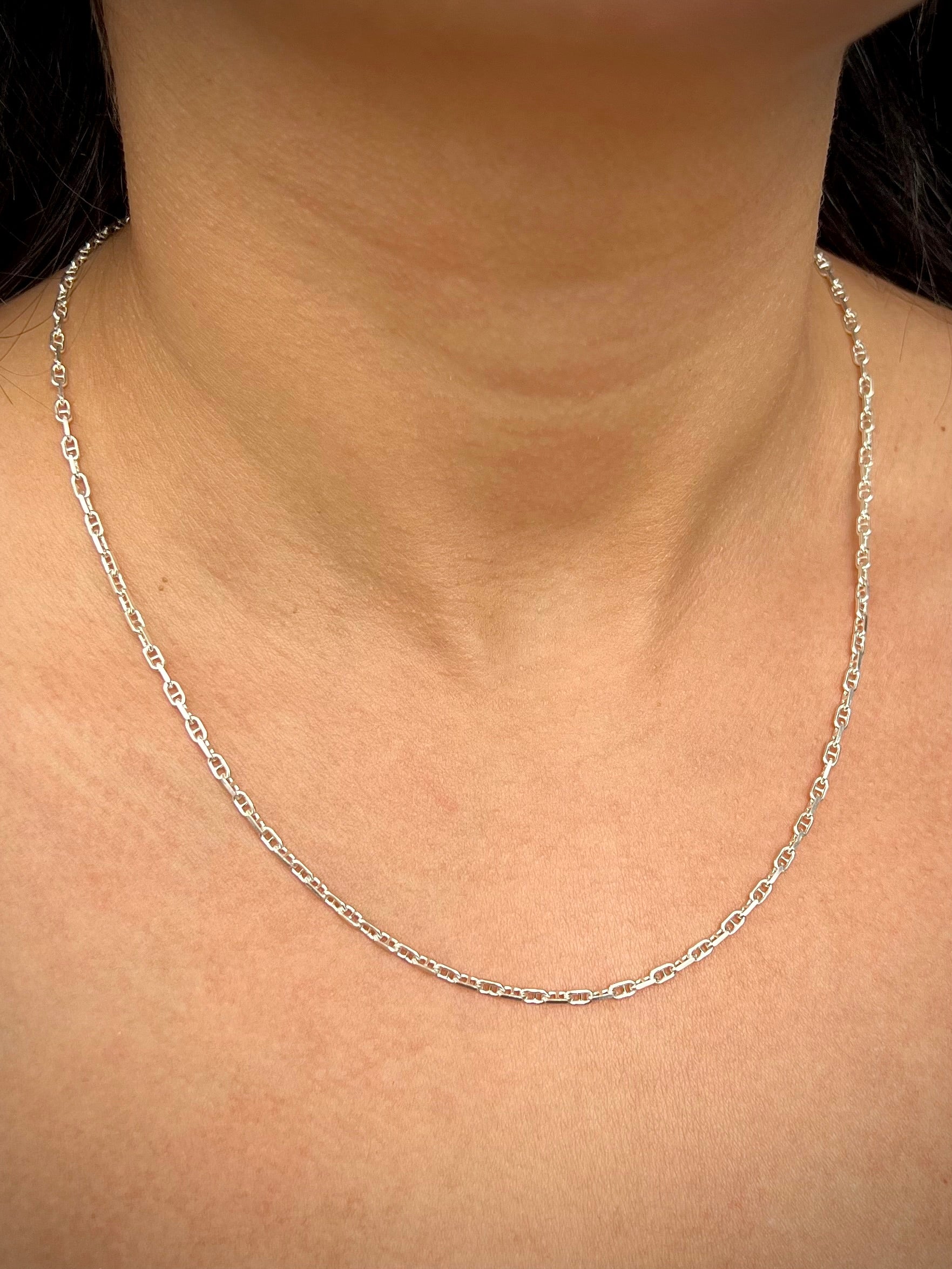 Cadena escalera 6.35gr / Largo 50cm / Plata B