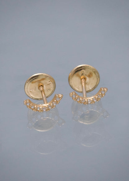 Topos con Swarovski Blanco 0.5gr / 0.7cm / 2.9mm — Oro Amarillo