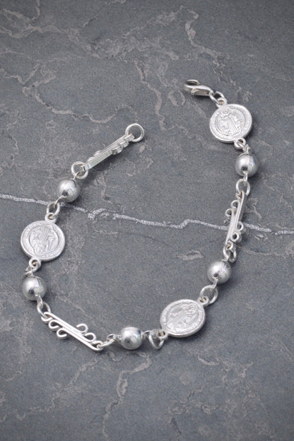 Pulso tipo denario de san benito 8.2gr / Largo 19cm / Plata B