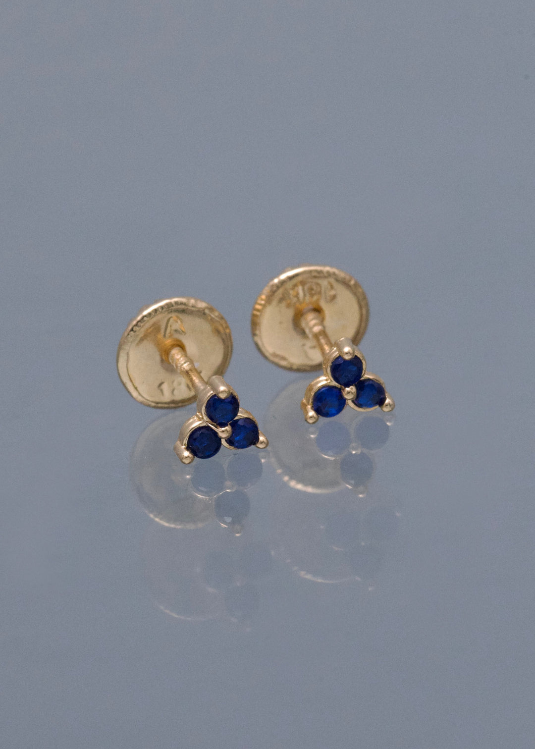 Topos con Swarovski Azul 0.5gr / 0.4cm / 4mm — Oro Amarillo