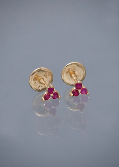 Topos con Swarovski Fucsia 0.5gr / 0.4cm / 4mm — Oro Amarillo