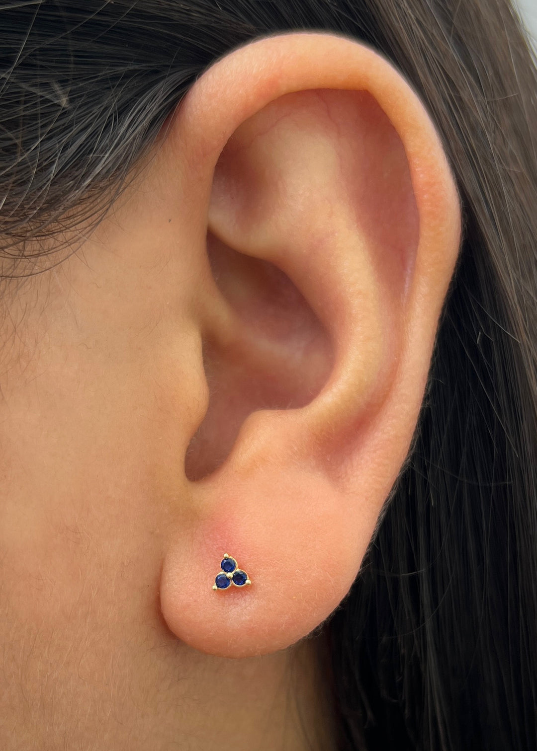 Topos con Swarovski Azul 0.5gr / 0.4cm / 4mm — Oro Amarillo
