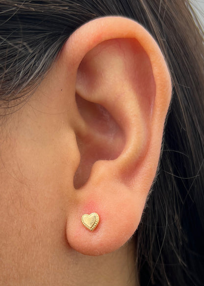 Topos Corazon con Detalle 0.5gr / 0.5cm / 5mm — Oro Amarillo