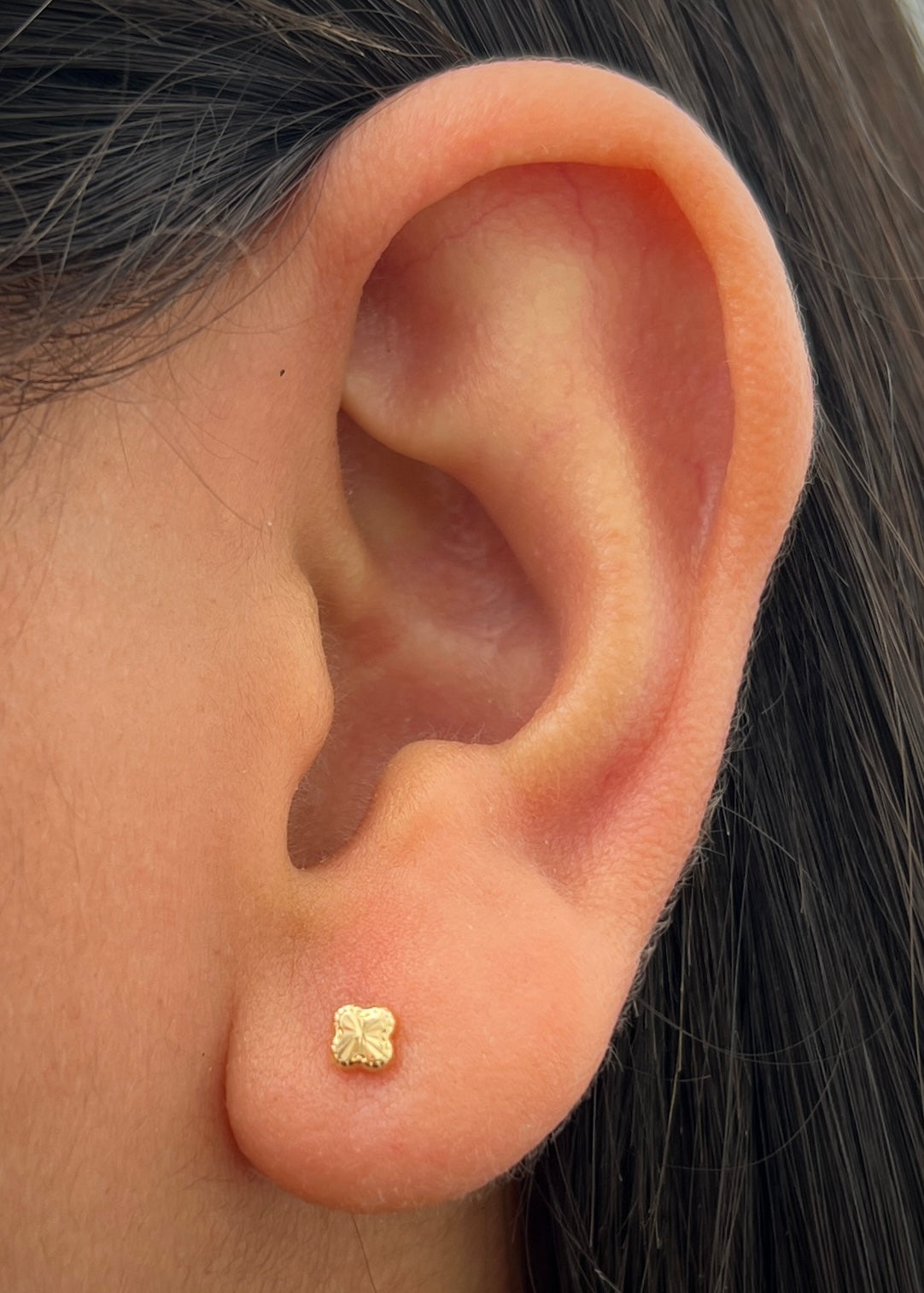 Topos Lucky Clover Diamantados 0.4gr / 0.3cm / 3mm — Oro Amarillo