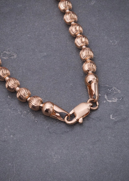 Cadena militar diamantada luna 5mm 28.8gr / Largo 60cm / Oro Rosado (Joya) M