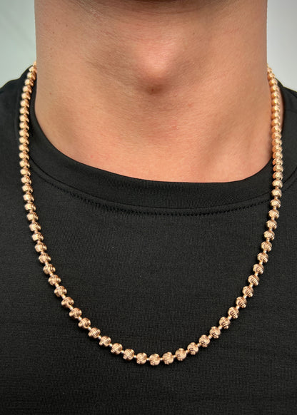 Cadena Militar Diamantada Luna 28.45gr / 60cm / 5mm — Oro Rosado