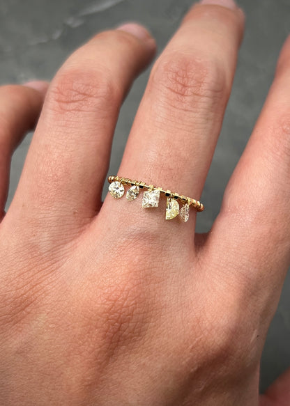 Anillo con 68pts de diamantes champan 1gr / TALLA 6 3/4 / Oro Amarillo (Joya) B