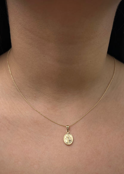 Dije virgen del carmen 0.55gr / Largo 1.8cm / Oro Amarillo Nac M