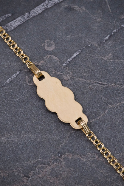 Pulso bebe con placa 1.4gr / Largo 14cm — Oro Amarillo