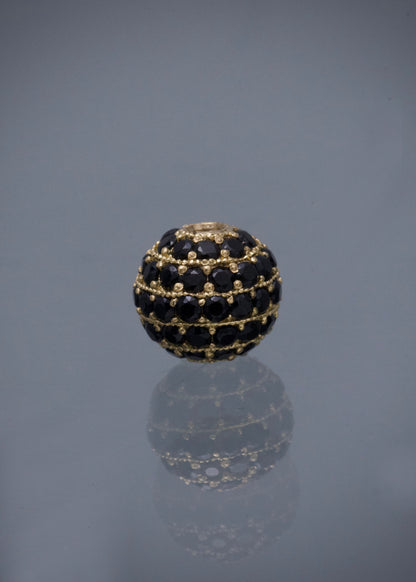 Herraje de bola de fuego con swarovski negro 1.75gr — Oro Amarillo