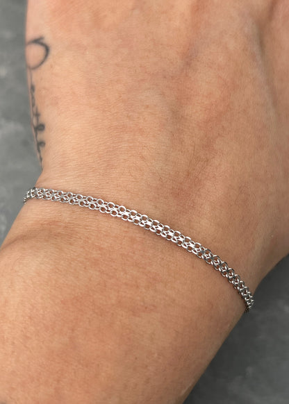 Pulso chino 2.1gr / Largo 19cm / Oro Blanco italy +3 M