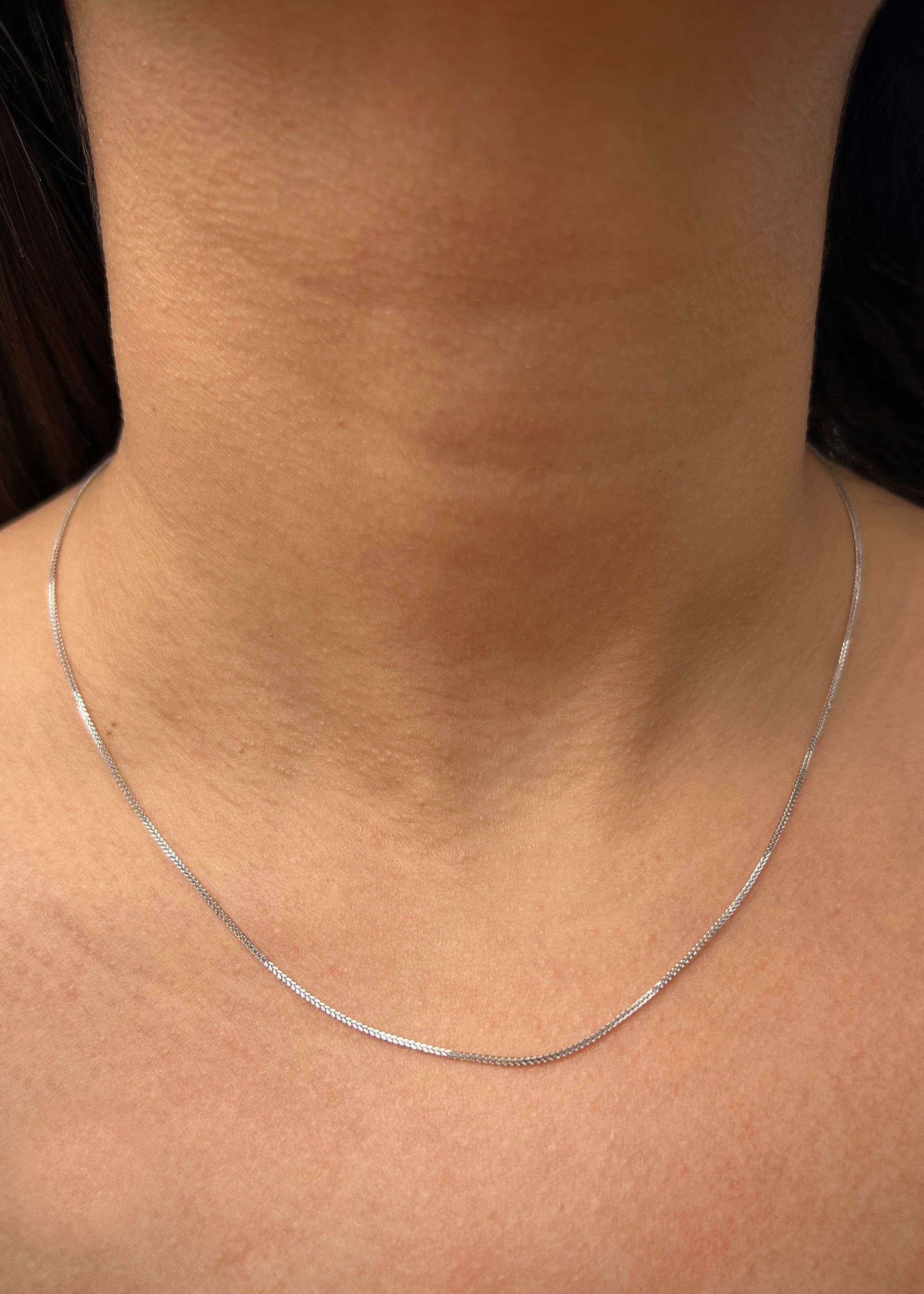 Cadena mini franco 1.6gr / Largo 45cm / Oro Blanco italy +3 B