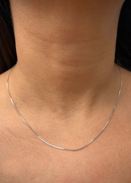 Cadena mini franco 1.6gr / Largo 45cm / Oro Blanco italy +3 B