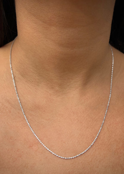 Cadena diamantada 2.25gr / Largo 50cm / Oro Blanco italy +3 P
