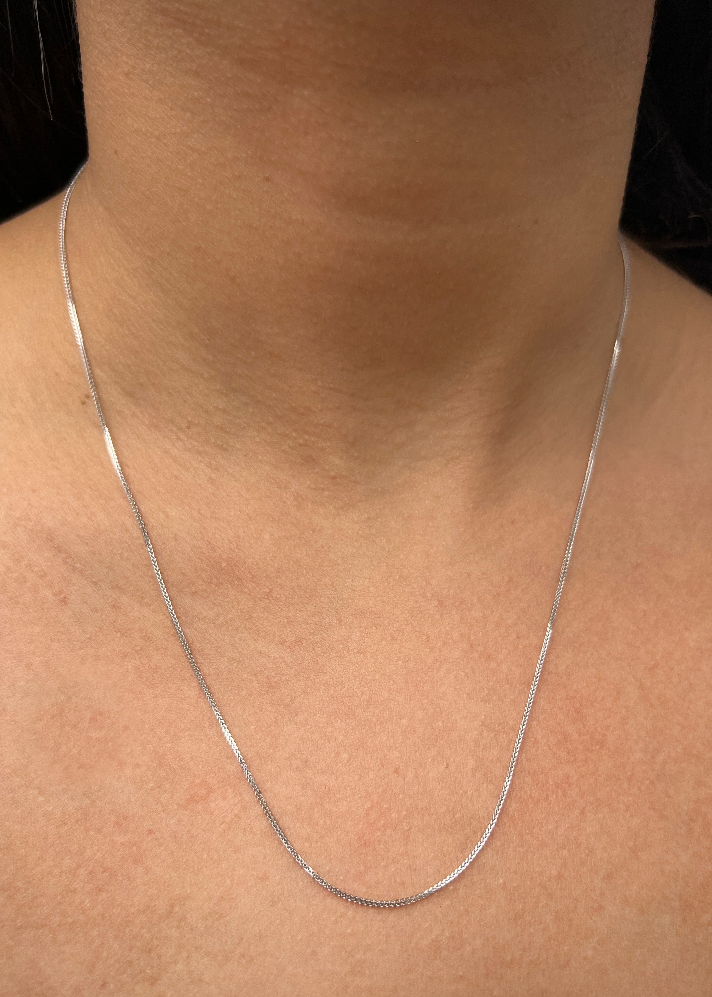 Cadena mini franco 1.75gr / Largo 50cm / Oro Blanco italy +3 P