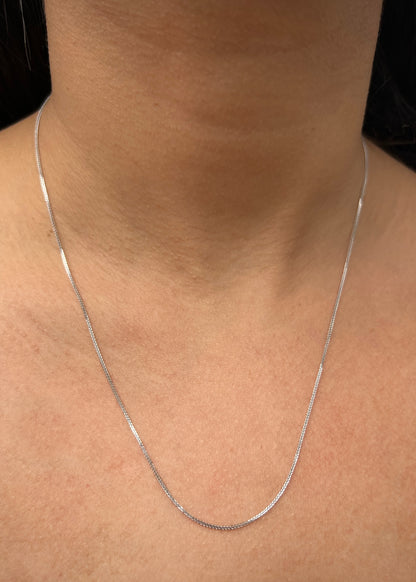 Cadena mini franco 1.75gr / Largo 50cm / Oro Blanco italy +3 P