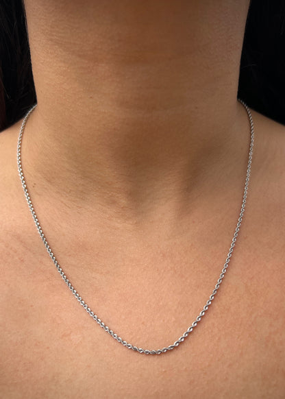 Cadena lazo 1.5gr / Largo 50cm / Oro Blanco italy +3*