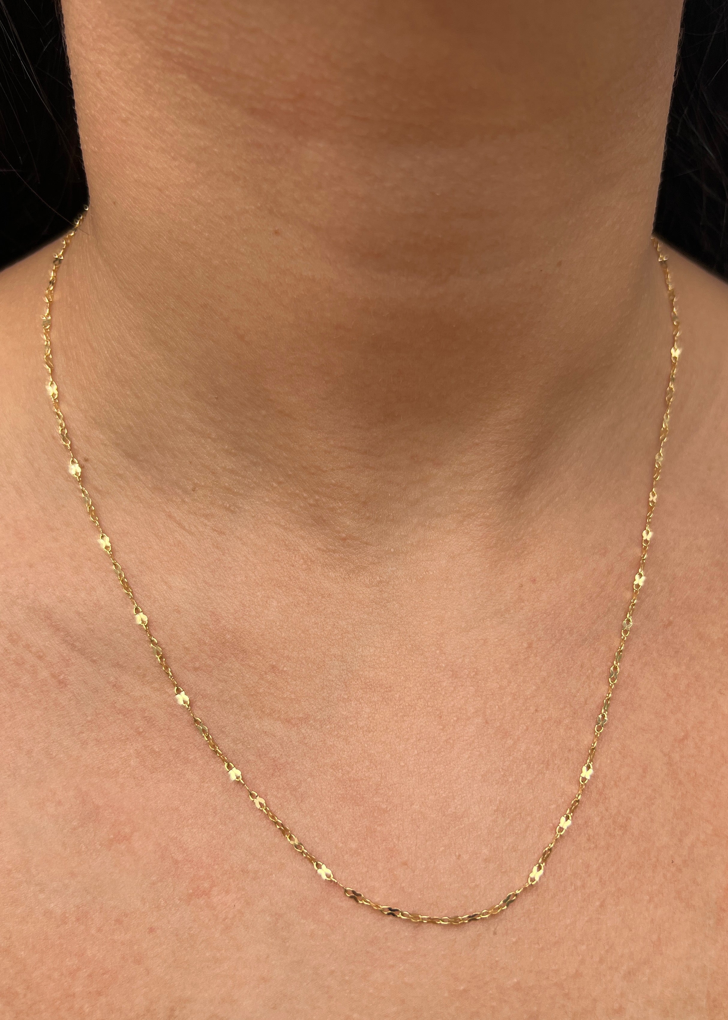 Cadena flor espejo 1.9gr / Largo 50cm / Oro Amarillo italy +3 B