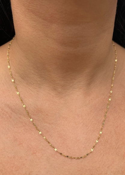 Cadena flor espejo 1.9gr / Largo 50cm / Oro Amarillo italy +3 B