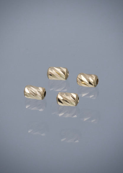 Herraje tubo diamantado 0.1gr / Largo 0.49cm / Oro Amarillo Nac B