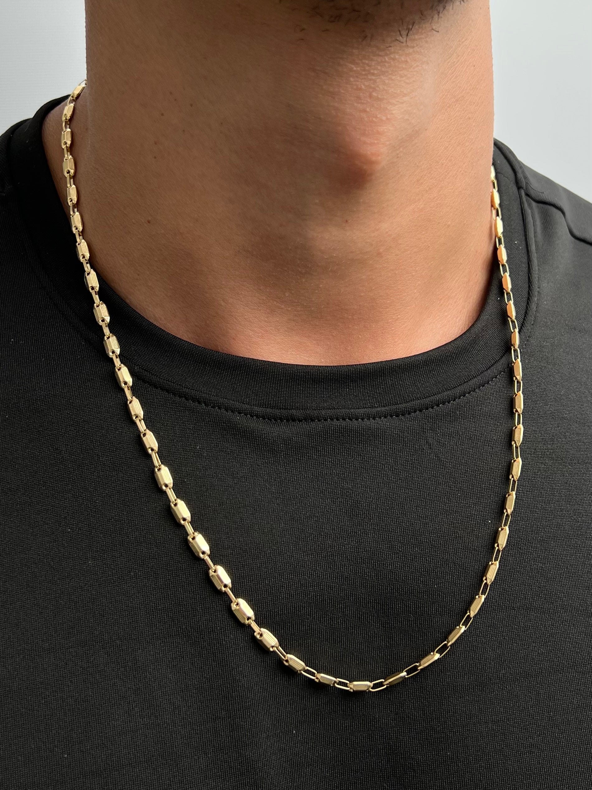 Cadena rustica con grabado 11.35gr / Largo 60cm / Oro Amarillo Nac B