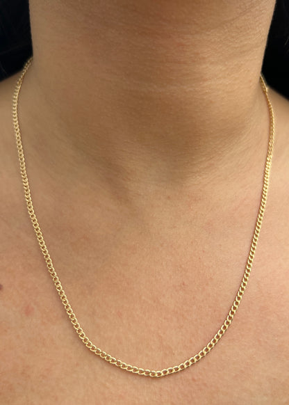 Cadena Cubana 2.55gr / 50cm / 2.2mm — Oro Amarillo
