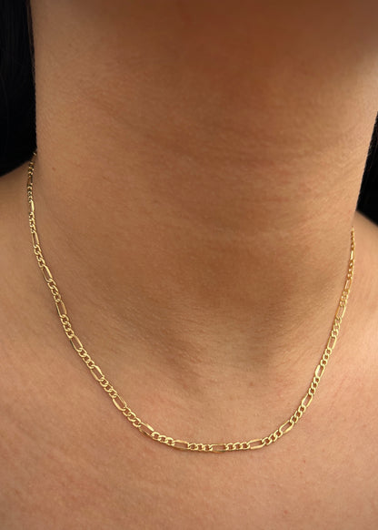 Cadena Figaro 2.75gr / 45cm / 2.6mm — Oro Amarillo