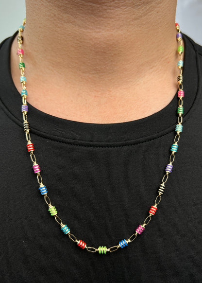 Cadena Rustica Caucho Multicolor 13.2gr / 60cm / 4.5mm — Oro Amarillo