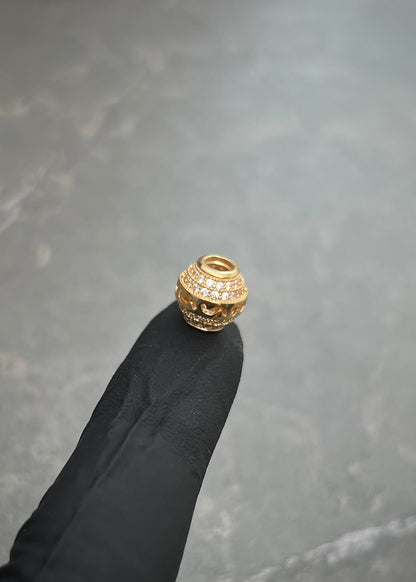 Herraje con Swarovski Blanco 1.8gr / 0.8cm / 9.3mm — Oro Amarillo