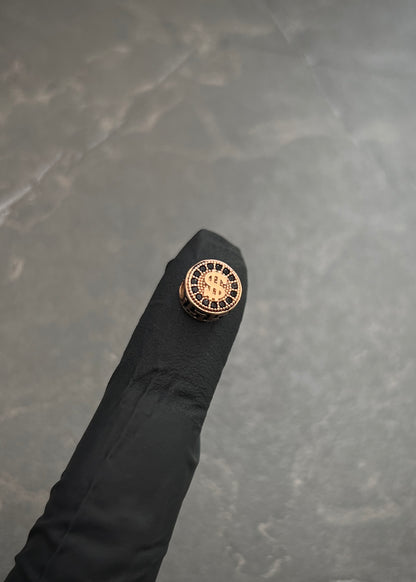 Herraje Signo Peso con Swarovski Negro 1.7gr / 0.8cm / 8mm — Oro Rosado