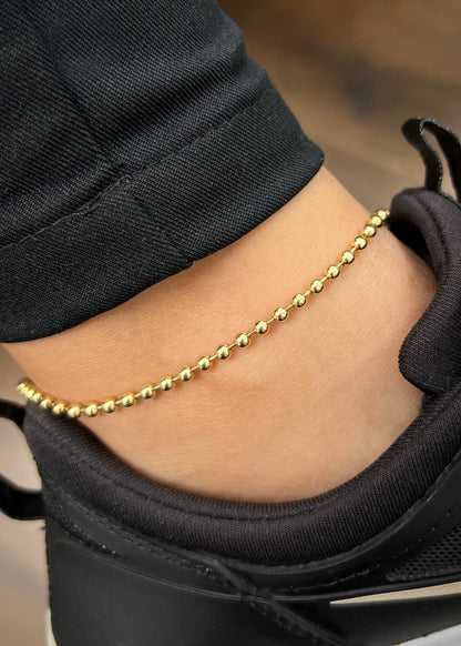 Tobillera militar 3mm 11.15gr / Largo 29.5cm / Oro Amarillo Nac M