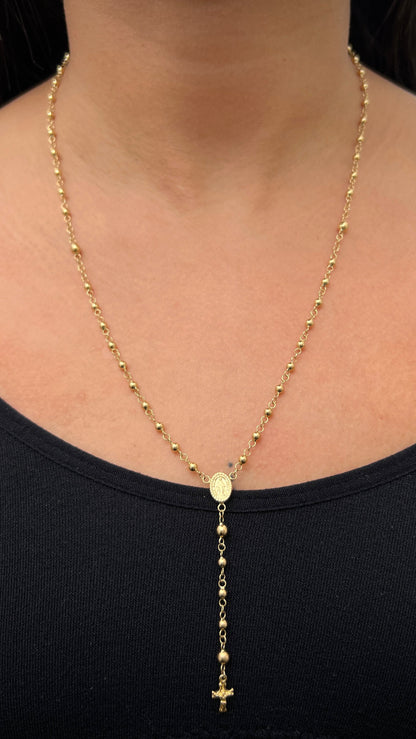 Rosario virgen de la milagrosa liso 6.15gr / Largo 55cm / Oro Amarillo Nac M