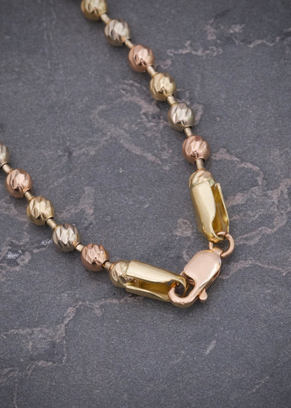 Cadena militar diamantada 4mm 20.5gr / Largo 50 cm / Tres Oros Nac*