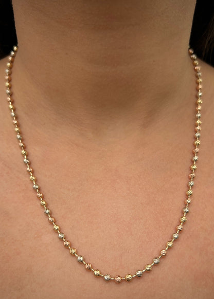 Cadena militar diamantada 4mm 20.5gr / Largo 50 cm / Tres Oros Nac*