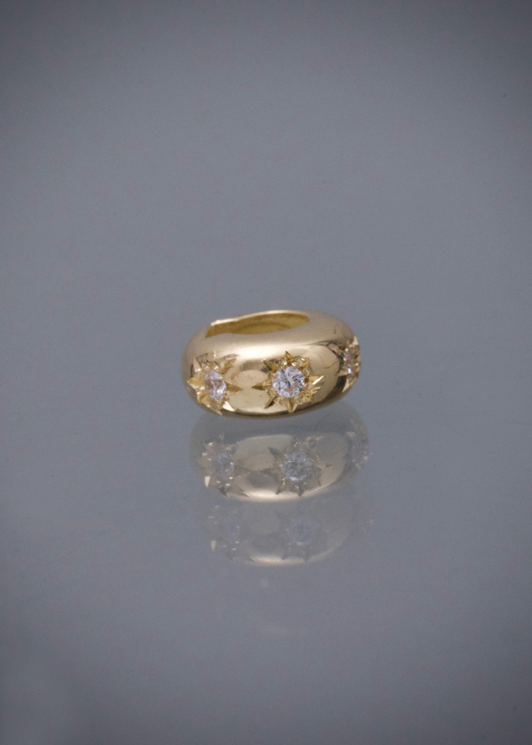 Dije stars diamonds con swarovski blanco 1.75gr / Largo 1cm — Oro Amarillo