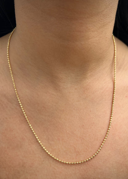 Cadena Militar Diamantada 6.45gr / 50cm / 1.7mm — Oro Amarillo