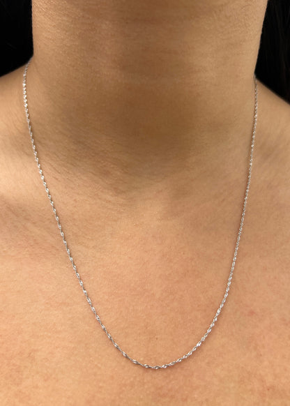 Cadena Singapur 1.1gr / 50cm / 1mm — Oro Blanco