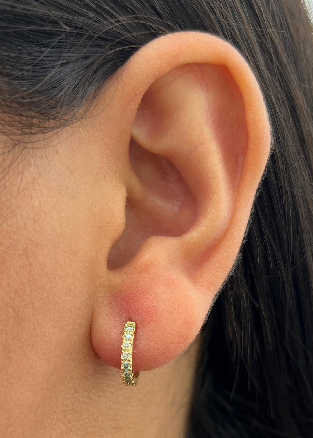 Candongas con 31pts de Moissanitas 2.1gr / 1.1cm / 2.1mm — Oro Amarillo