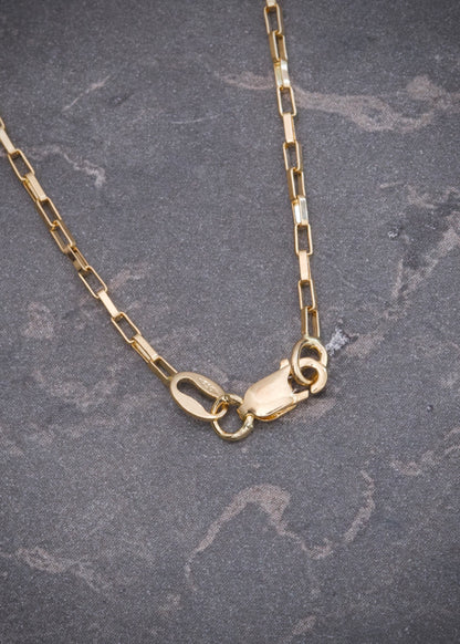 Cadena paper clip 2.15gr / Largo 37cm — Oro Amarillo