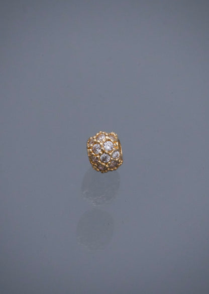 Herraje con swarovski blanco 0.45gr / Largo 0.4cm / Oro Amarillo Nac B