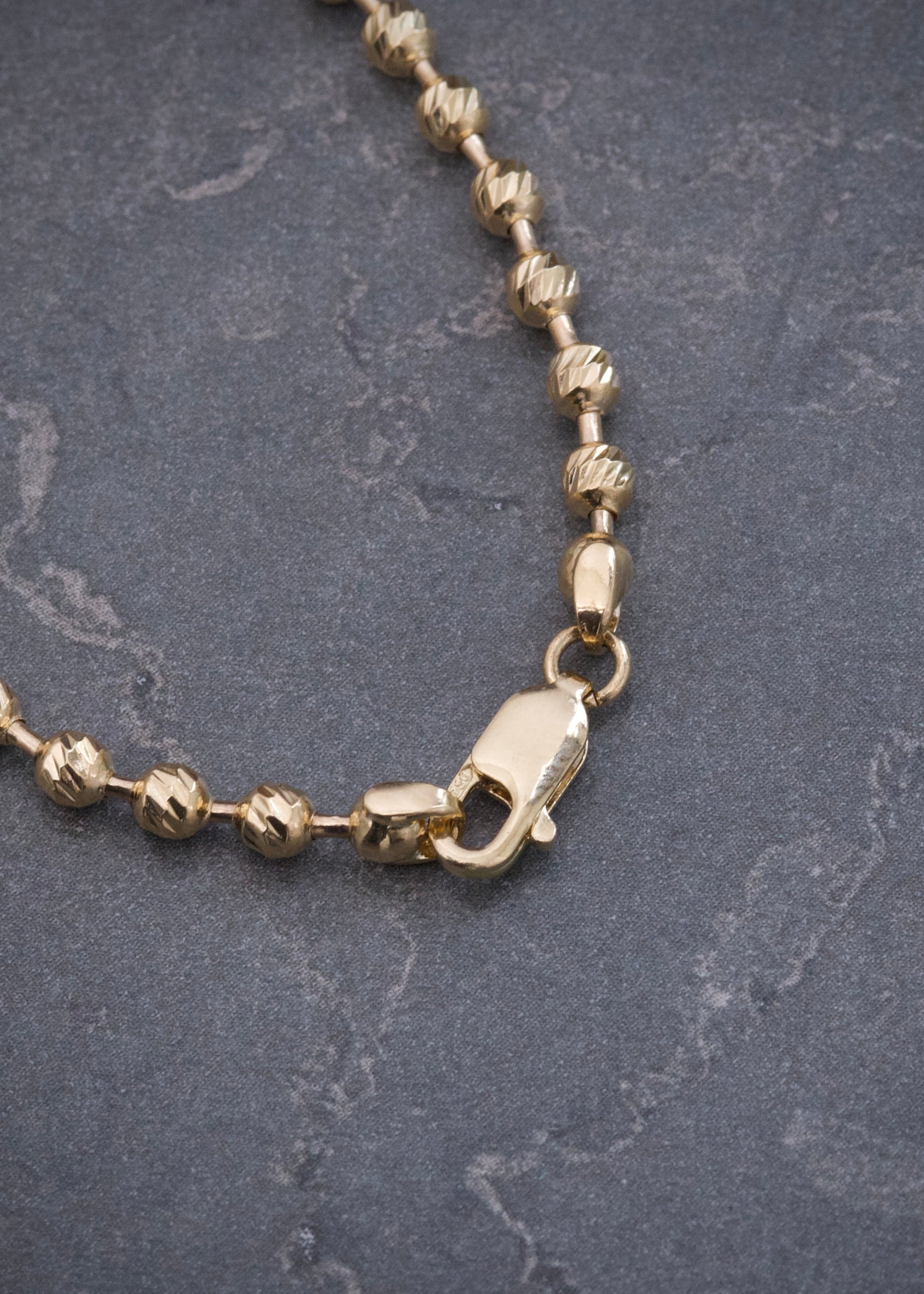 Cadena Militar Diamantada 18.4gr / 65cm / 3mm — Oro Amarillo