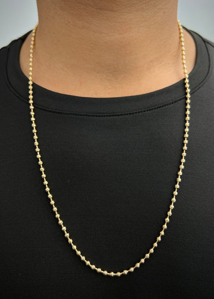 Cadena Militar Diamantada 18.4gr / 65cm / 3mm — Oro Amarillo