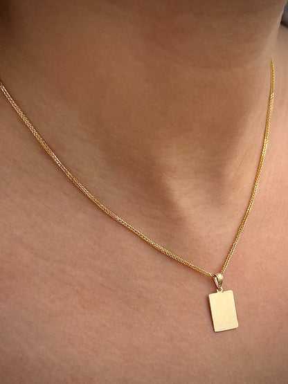 Dije Placa Lisa 0.5gr / 2cm / 10mm — Oro Amarillo