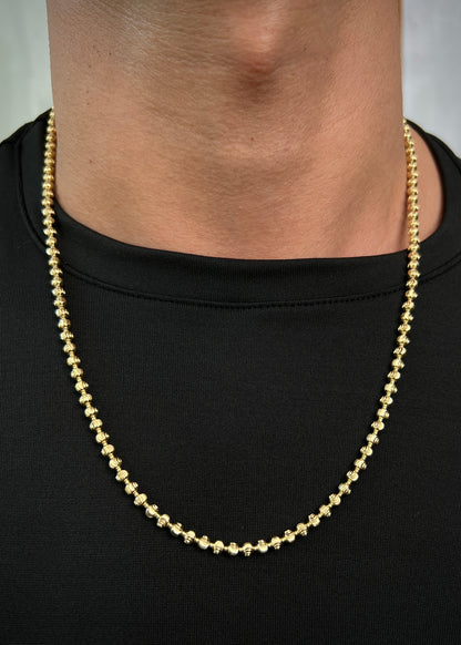 Cadena militar diamantada luna 4mm 25.95gr / Largo 60cm / Oro Amarillo (Joya) B