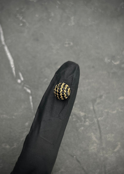 Herraje de bola de fuego con swarovski negro 1.75gr / Oro Amarillo Nac B