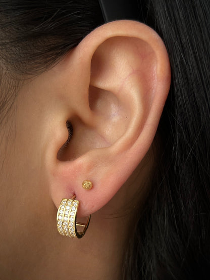 Candongas con swarovski blanco 1.9gr / Largo 1cm / Oro Amarillo italy +3 P