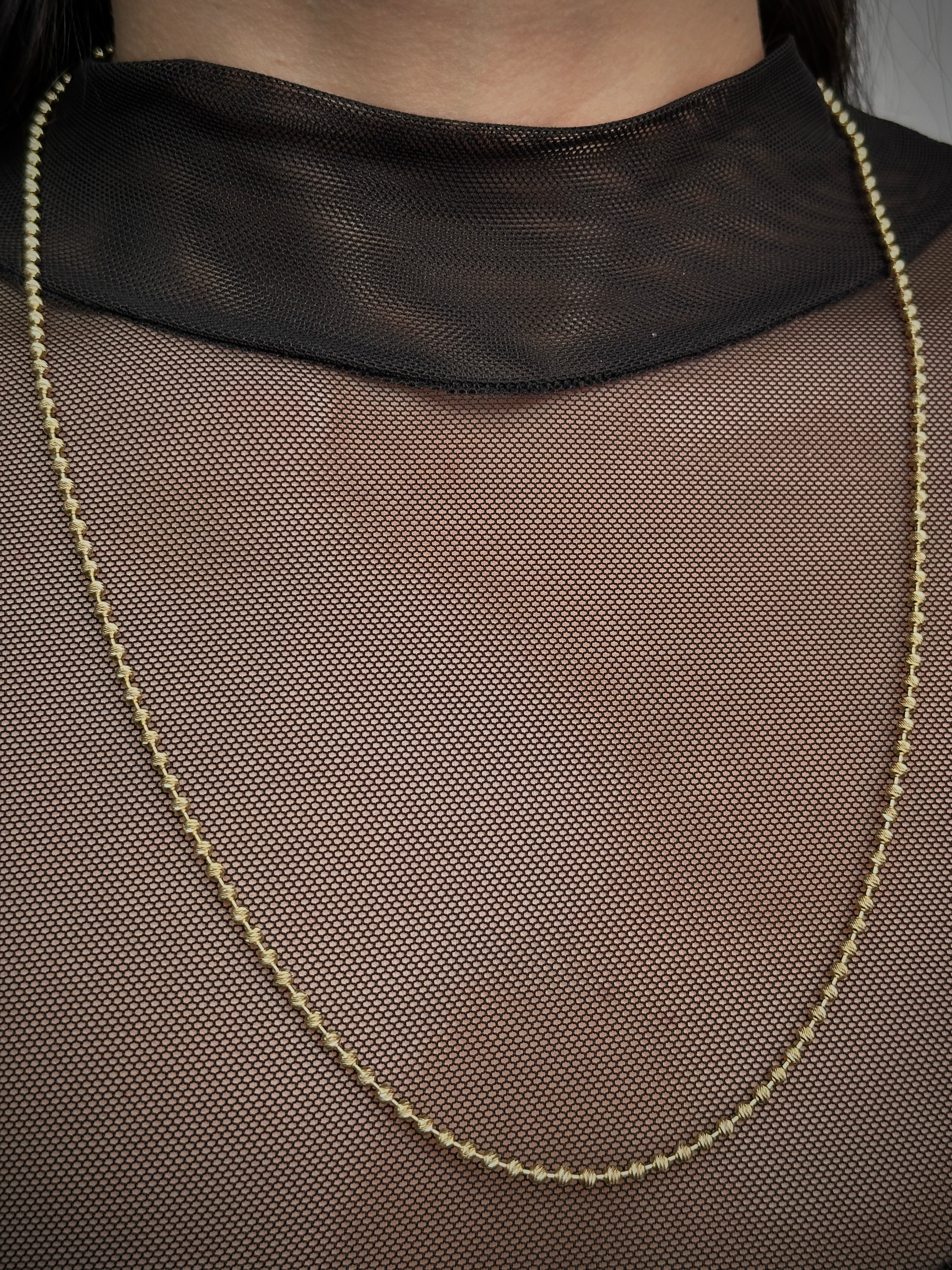 Cadena militar diamantada #2mm 13.2gr / Largo 60 cm / Oro Amarillo italy +3 B