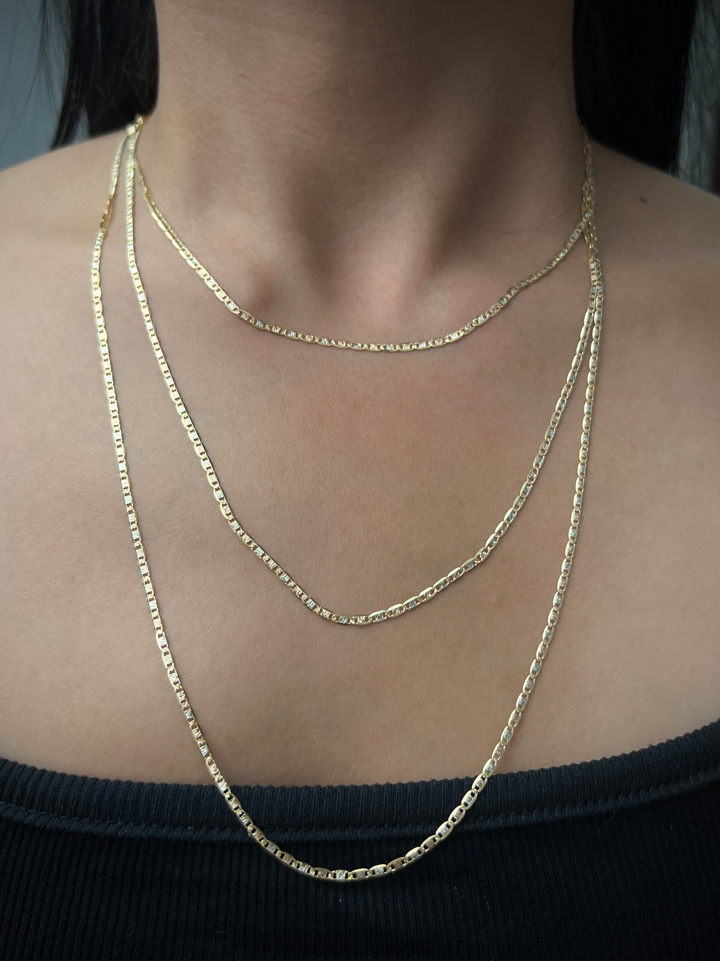 Cadena Plana 1.6gr / Largo 40cm / Tres Oros italy +3 M