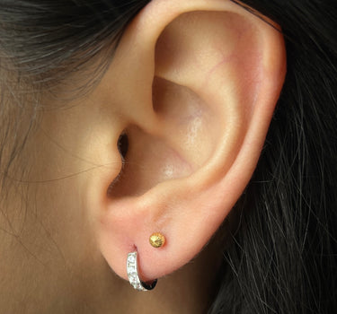 Candongas Con Swarovski Blanco 1.2gr / Largo 1.0cm / Oro Blanco italy cte M